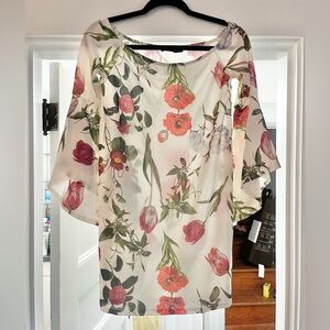 Boohoo Pink and White Floral Top